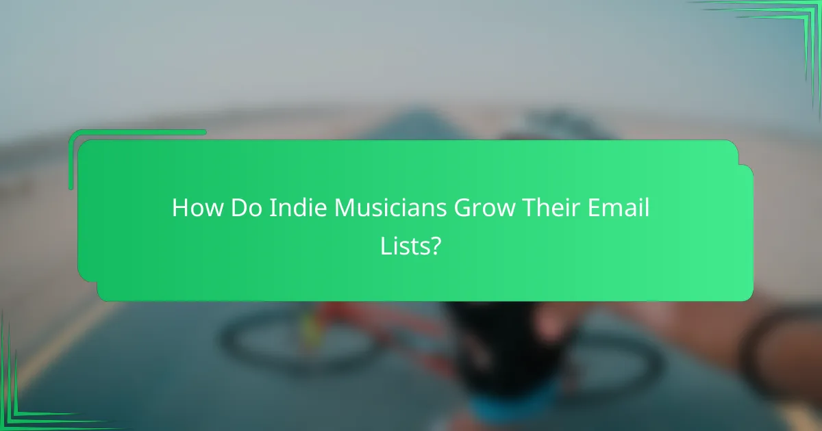 How Do Indie Musicians Grow Their Email Lists?