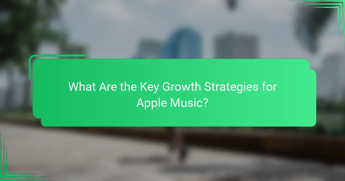 What Are the Key Growth Strategies for Apple Music?