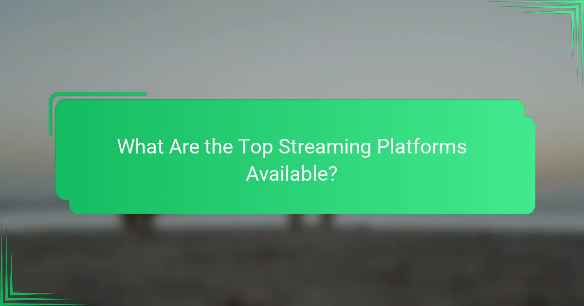 What Are the Top Streaming Platforms Available?