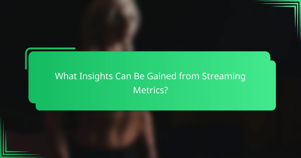 What Insights Can Be Gained from Streaming Metrics?