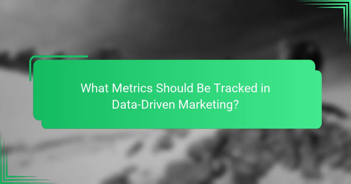 What Metrics Should Be Tracked in Data-Driven Marketing?
