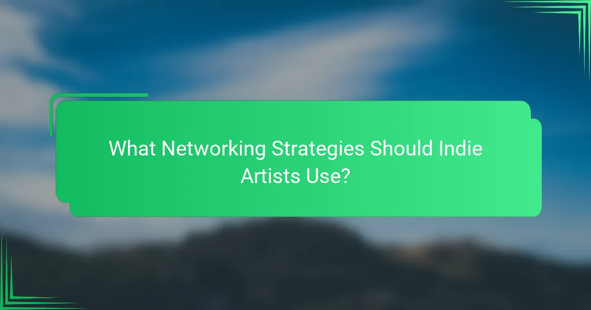 What Networking Strategies Should Indie Artists Use?